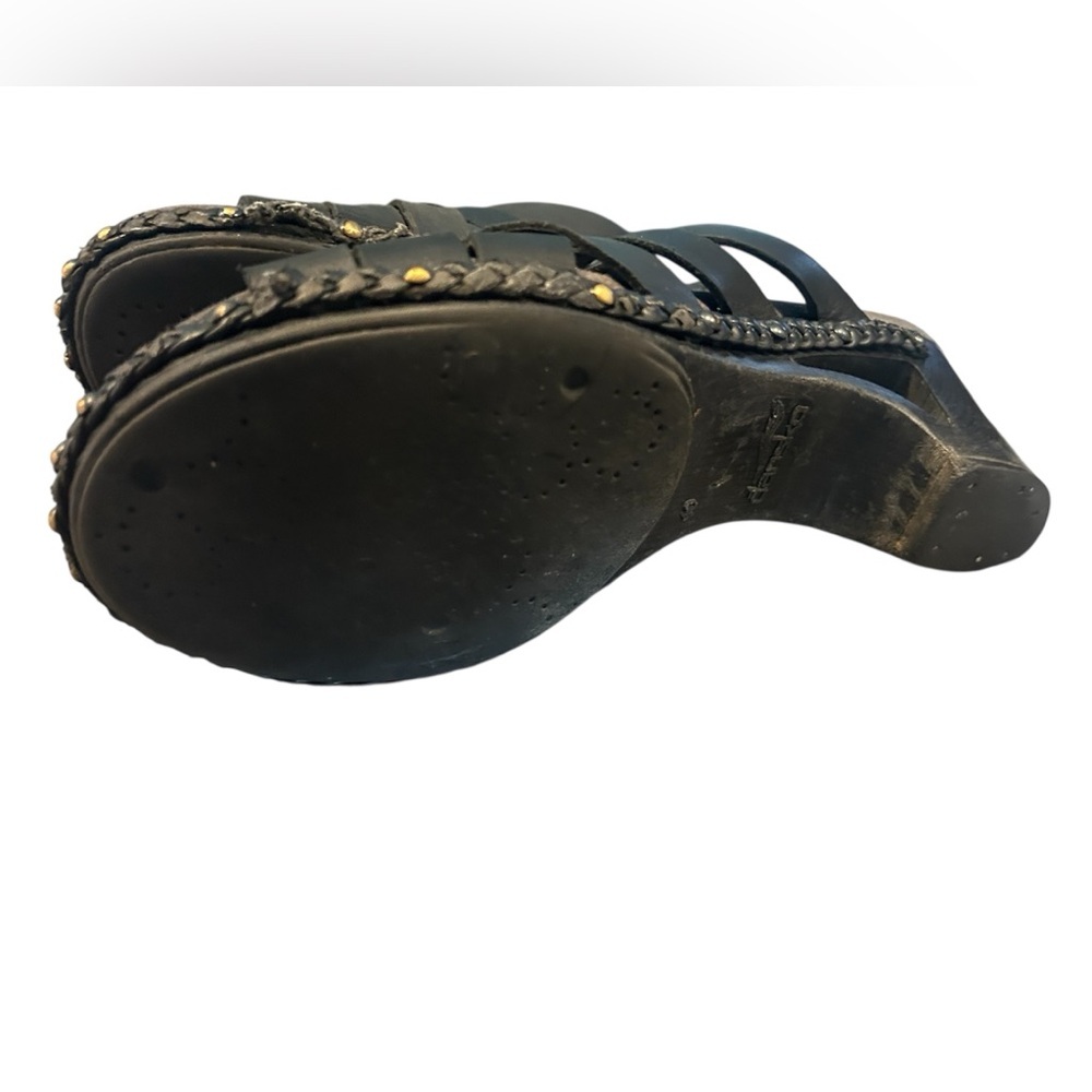 Dansko Black Wedge Sandals - Picture 5 of 7